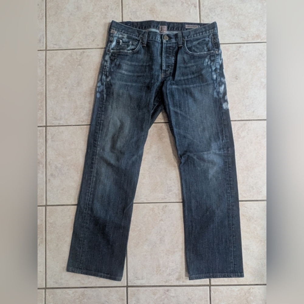 Citizens Of Humanity Men's Washed Blue Straight Jeans